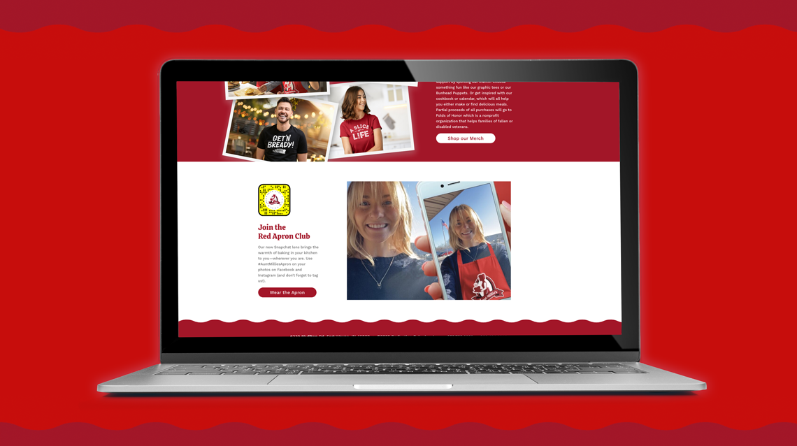 Aunt Millie's Roadshow website additional view