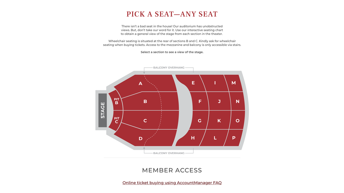 Embassy Theatre seating chart page