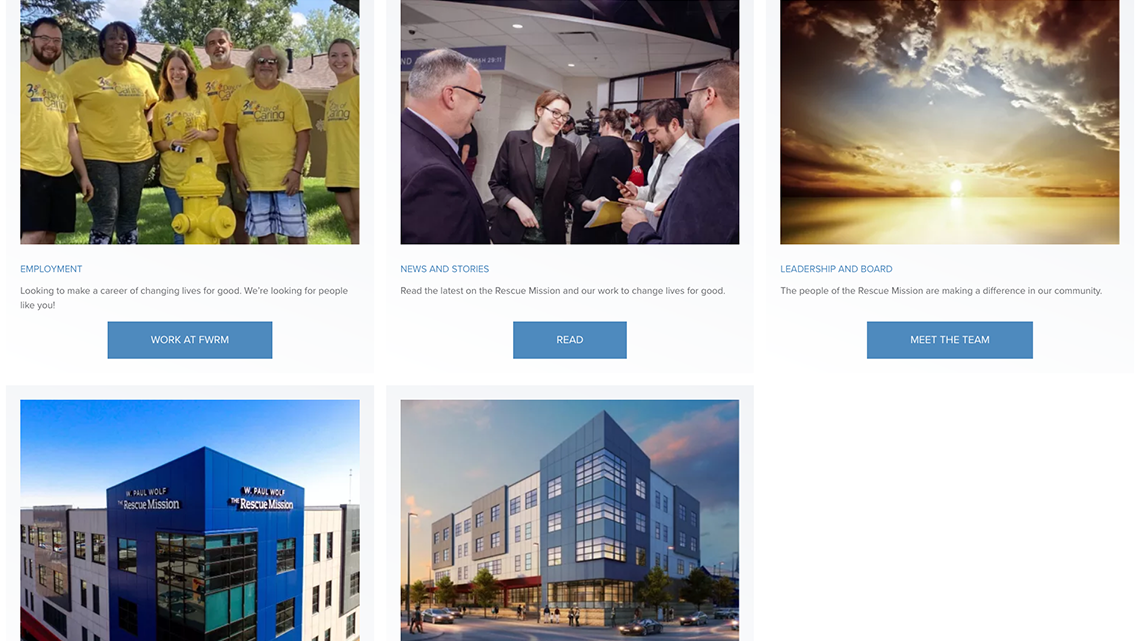 Fort Wayne Rescue Mission employment, news, and leadership cards