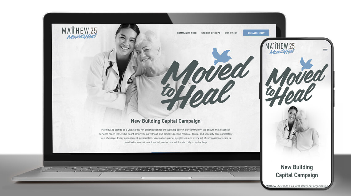 Matthew 25: Moved to Heal website on a laptop