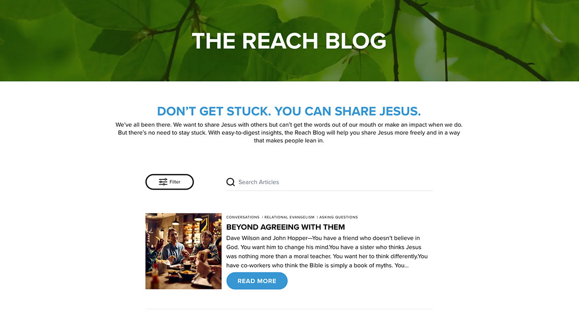 Blog listing page for editorial content